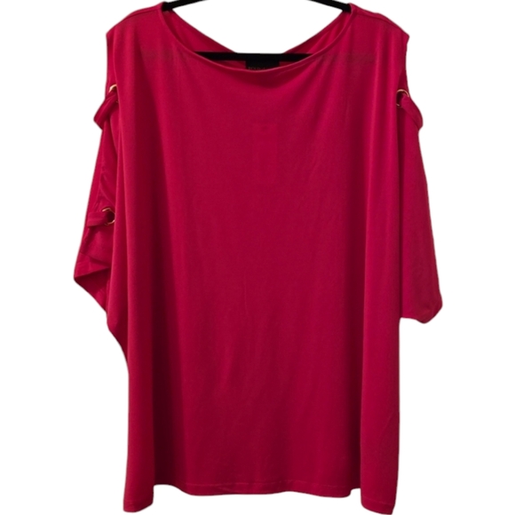 BOLD ELEMENTS BRAND WOMENS PLUS SIZE PINK "COLD SHOULDER" TOP SIZE 3X - Picture 2 of 16